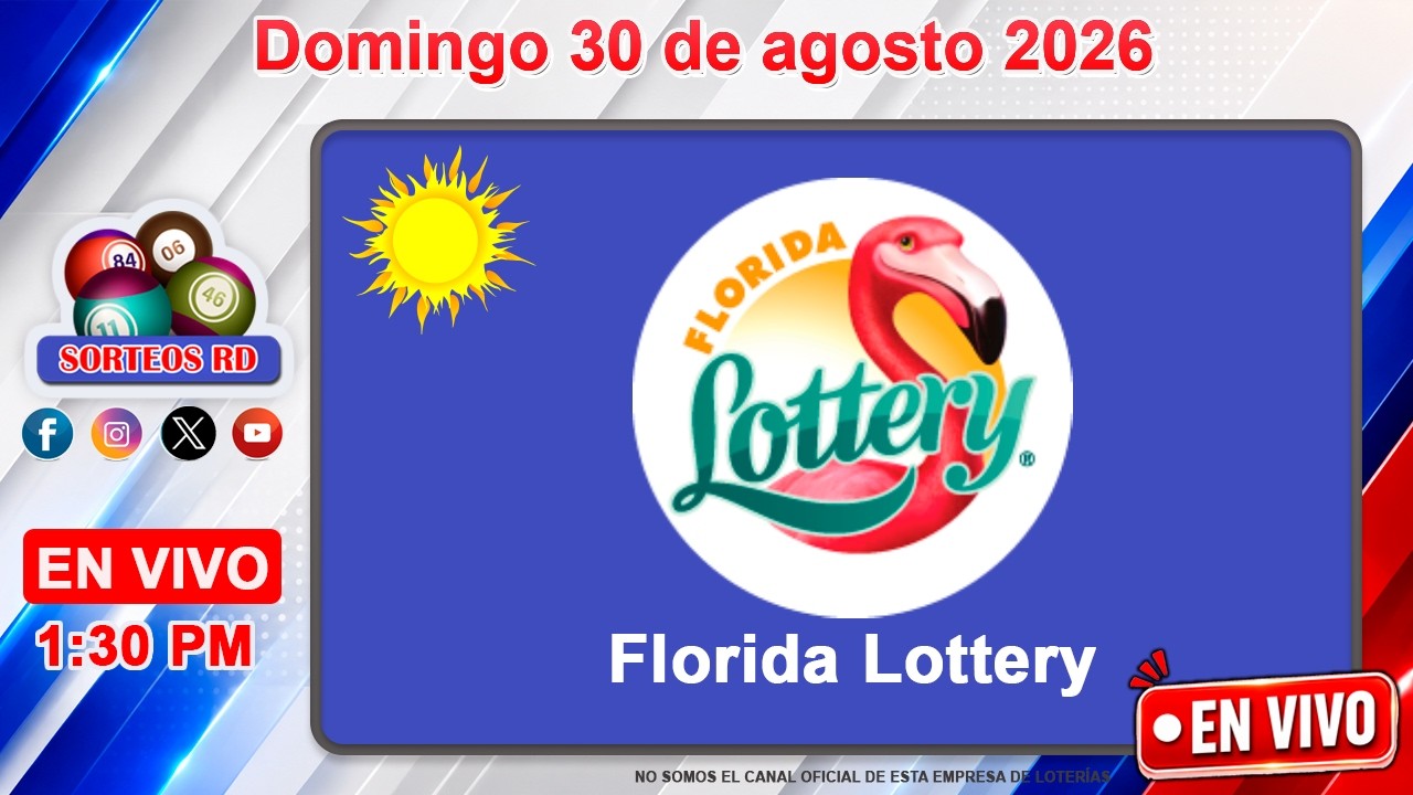 🔴 EN VIVO: Florida Lottery Tarde 1:30 PM | Resultados Hoy Domingo 30 de agosto 2026