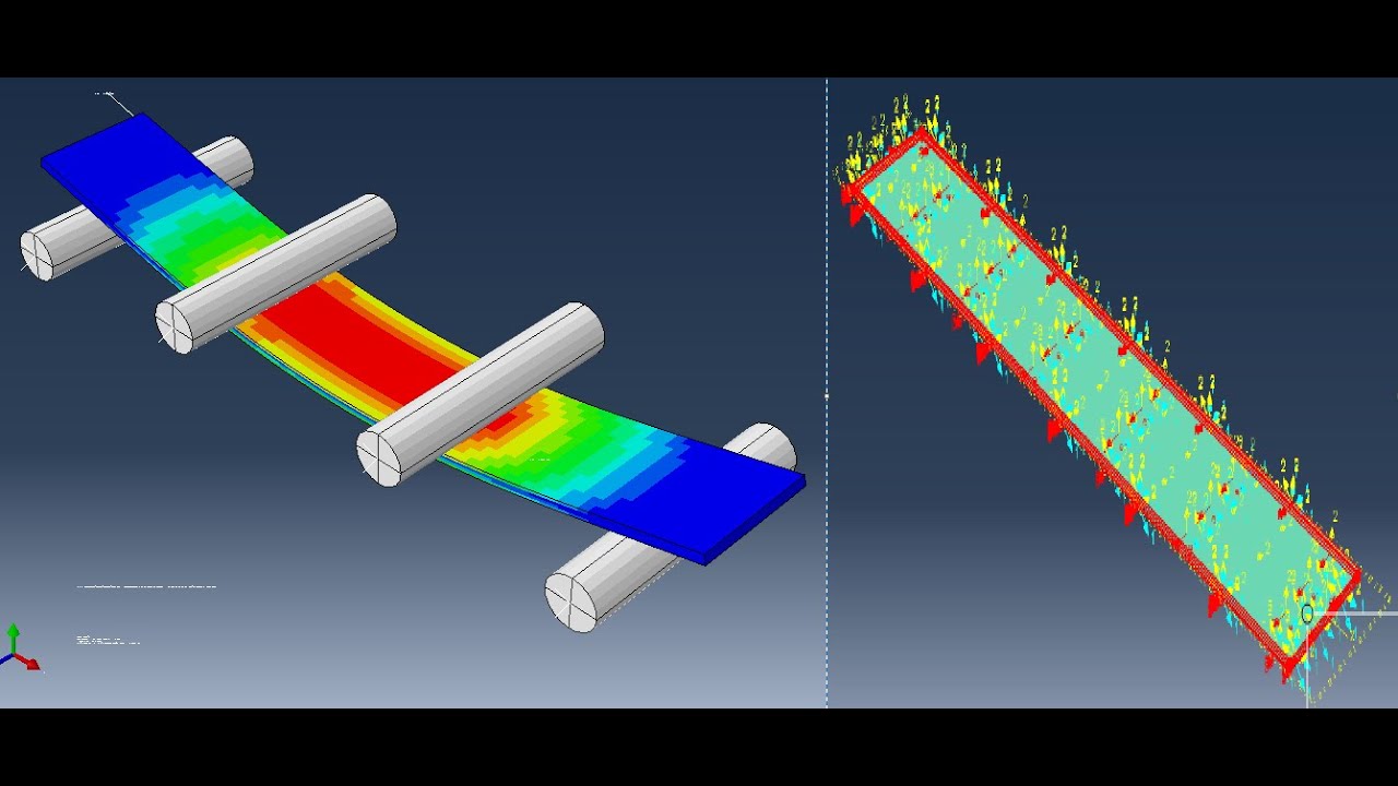 4 point #bending of solide 3D  #composites matrials using #abaqus