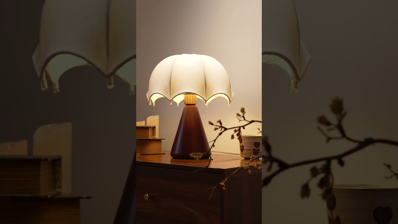 Umbrella Silk Table Lamp by Vakkerlight &ndash; Soft Textures Meet Timeless Elegance