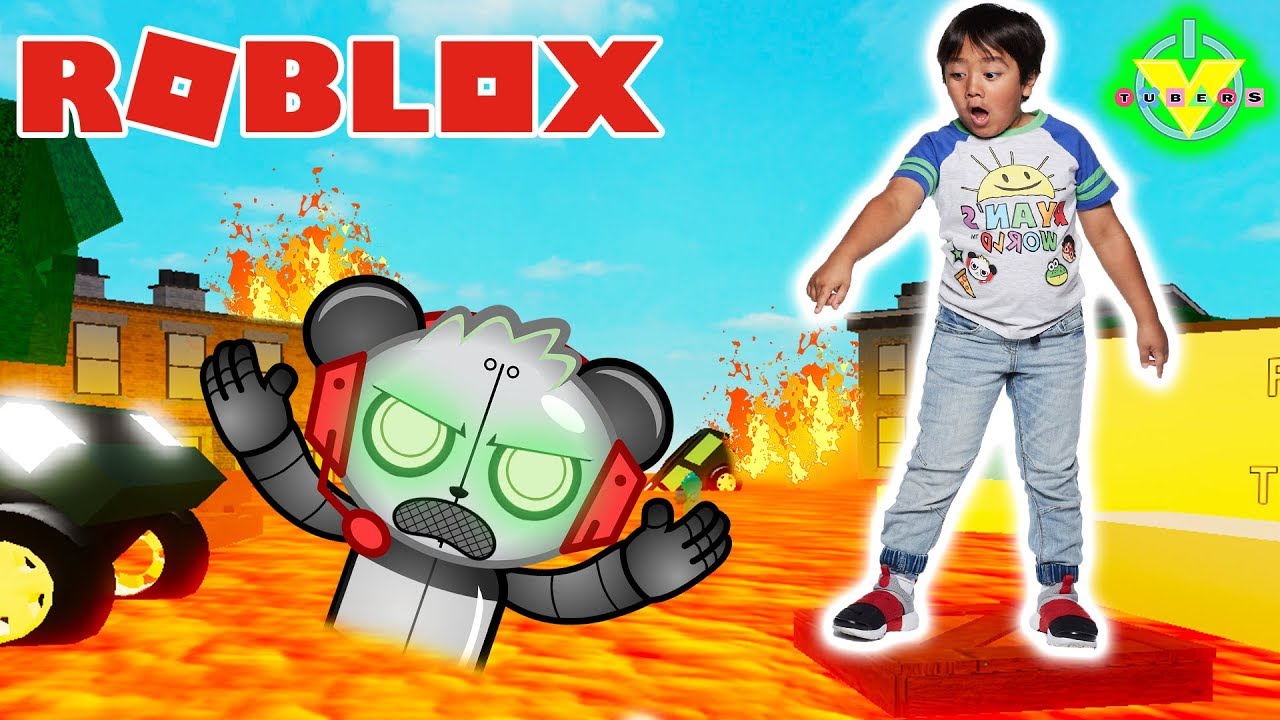 RYAN PLAYS FLOOR IS LAVA on ROBLOX against ROBO COMBO ! Let's Play