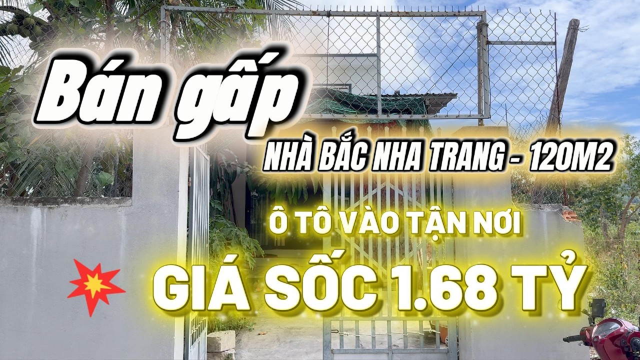 Bán gấp nhà tại phường Bắc Nha Trang, đường ô tô vào, diện tích 120m2 giá chỉ 1.68 tỷ.