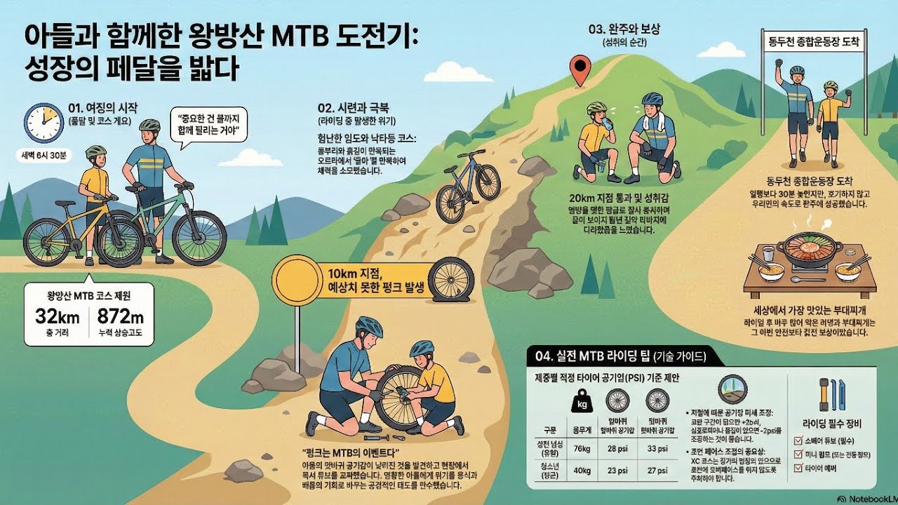 중1 아들이 32km 산길을 완주할 수 있을까? | 동두천 왕방산 MTB 부자 라이딩