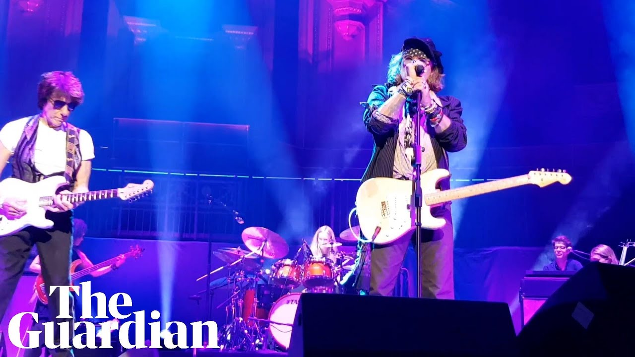Johnny Depp performs at Royal Albert Hall with Jeff Beck