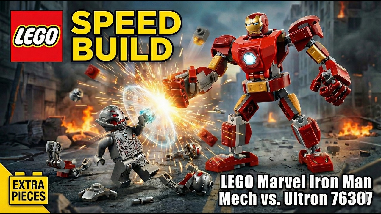 LEGO Marvel 76307 Iron Man Mech vs. Ultron 🦾 | Satisfying Speed Build