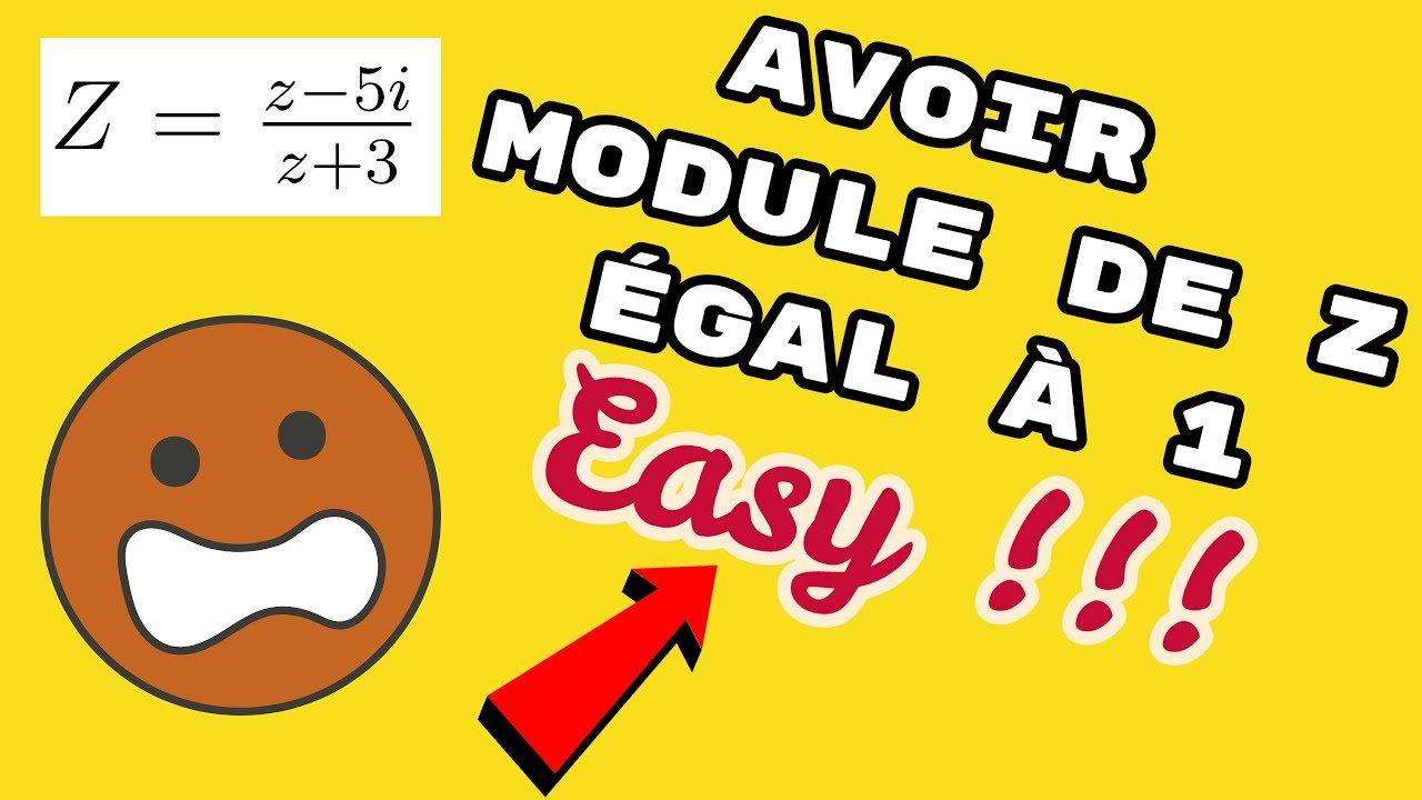 ✨ MODULE D'UN NOMBRE COMPLEXE : trouver z pour avoir module de Z égal 1. Z = (z-5i)/(z+3)