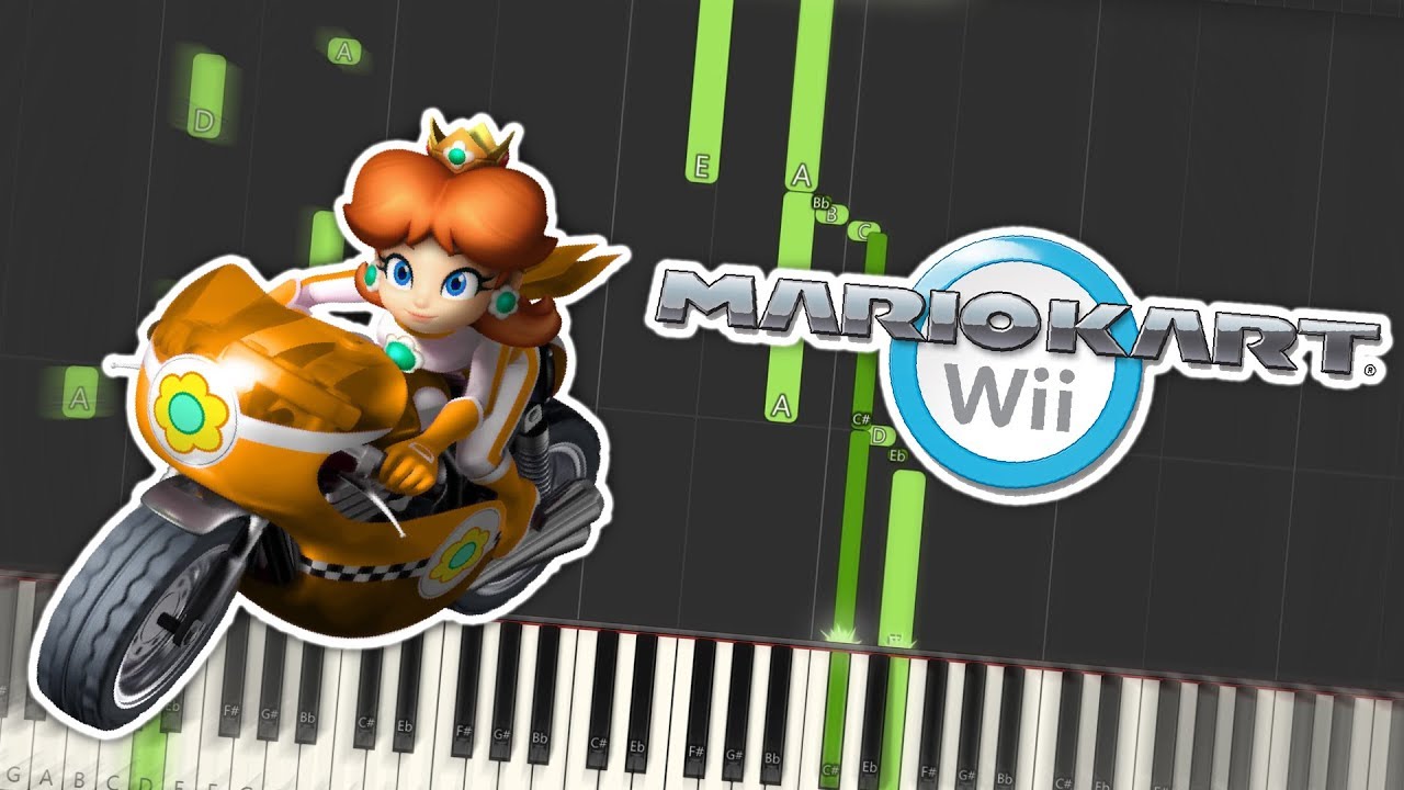 Mario Kart Wii - Daisy Circuit Theme Piano Tutorial Synthesia