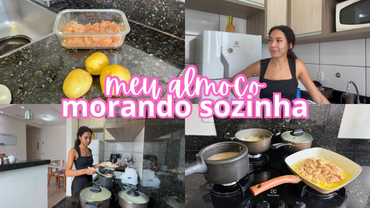 VLOG: ALMOÇO SIMPLES MORANDO SOZINHA| Cozinhando comigo| Fiz frango com creme de batata😋🏡