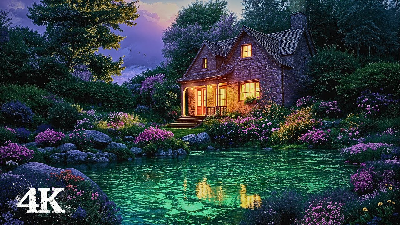 Night Cottage Garden Ambience | Find Inner Peace with Calming Crickets, Frogs & Birds