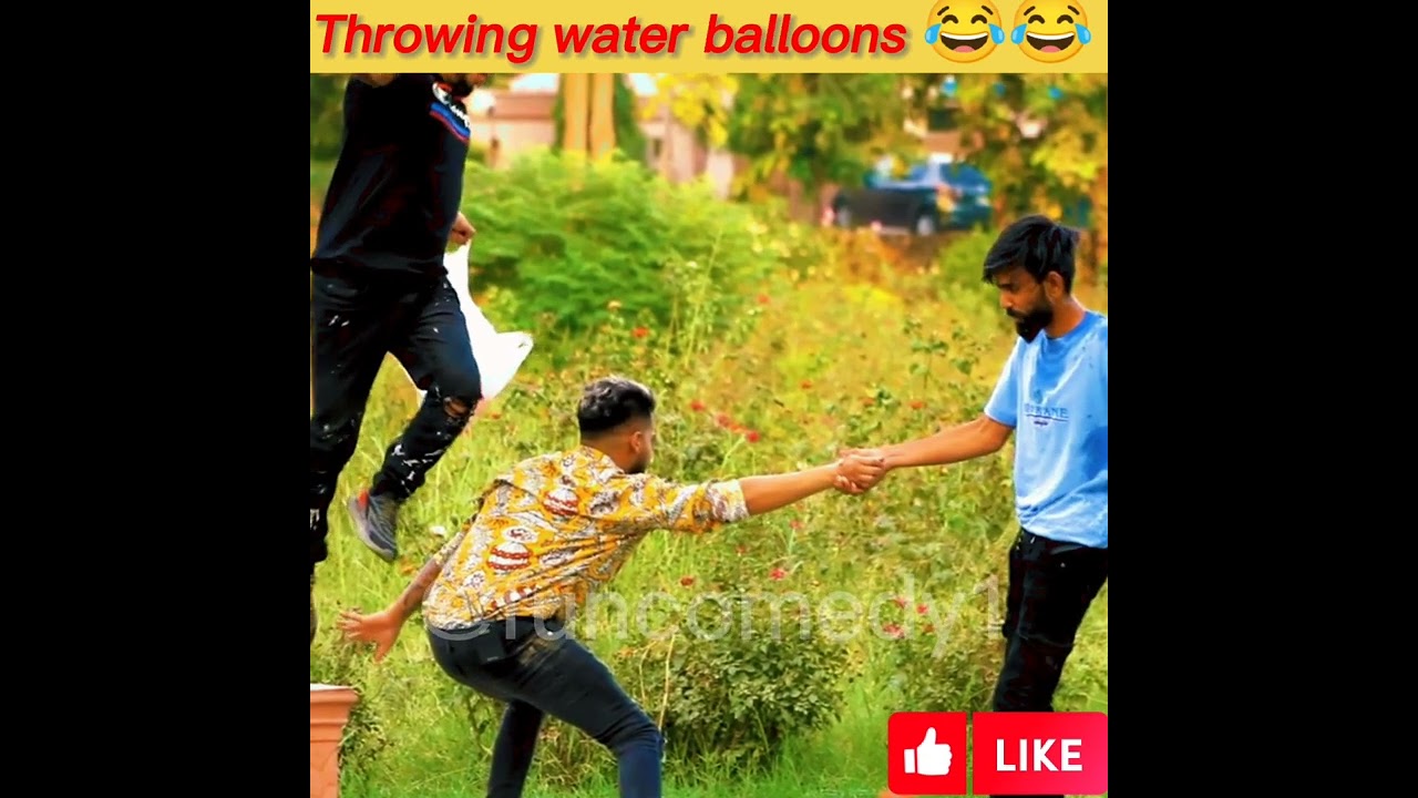 Throwing water balloons prank | reaction #shorts #youtubeshorts @CrazyPrankTV