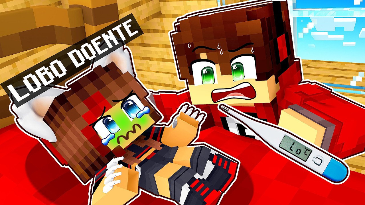 SALVEI a BEBÊ LOBO que está DOENTE no Minecraft