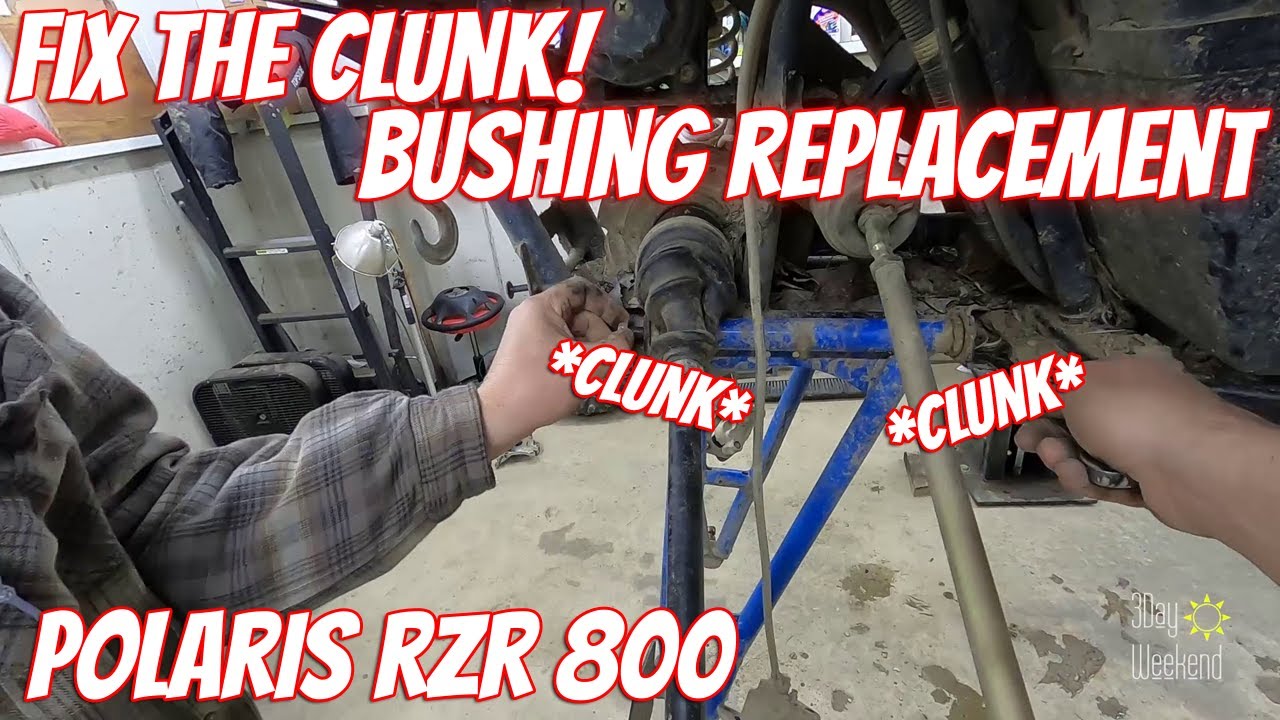 Installing A-Arm new bushings [Garage Products] in the RZR 800S.  No more clunking!