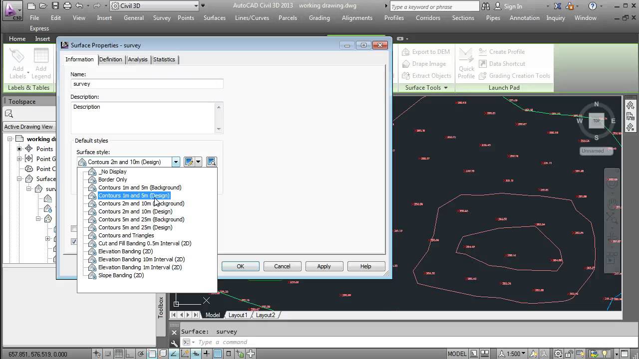 Changing Contour Intervals in Civil3D