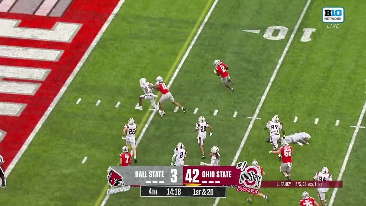 Legend Bey Extends the Buckeyes' Lead vs. Ball State | Ohio State Football