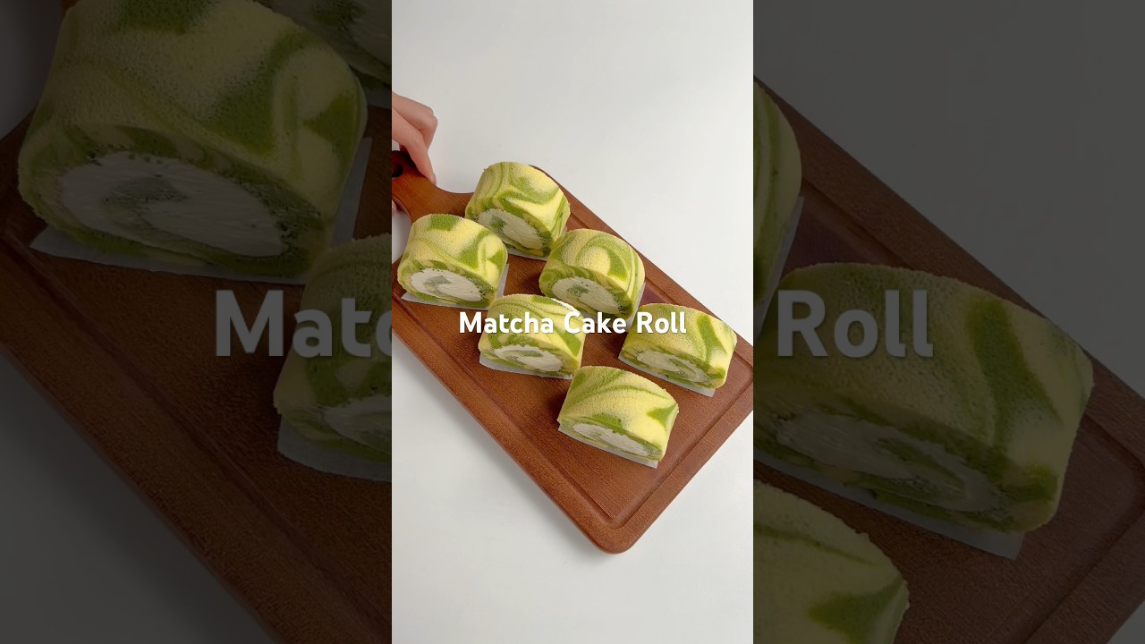 Matcha Cake Roll. #cakeroll #cakeideas #swissroll #cakerecipes #cakerolls