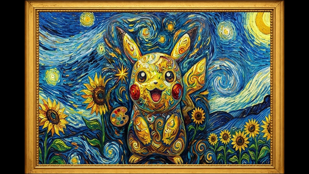 2-Hour 4K Frame TV Art | The Star Gazing Pikachu | Wallpaper TV Art | WLPR GLLRY
