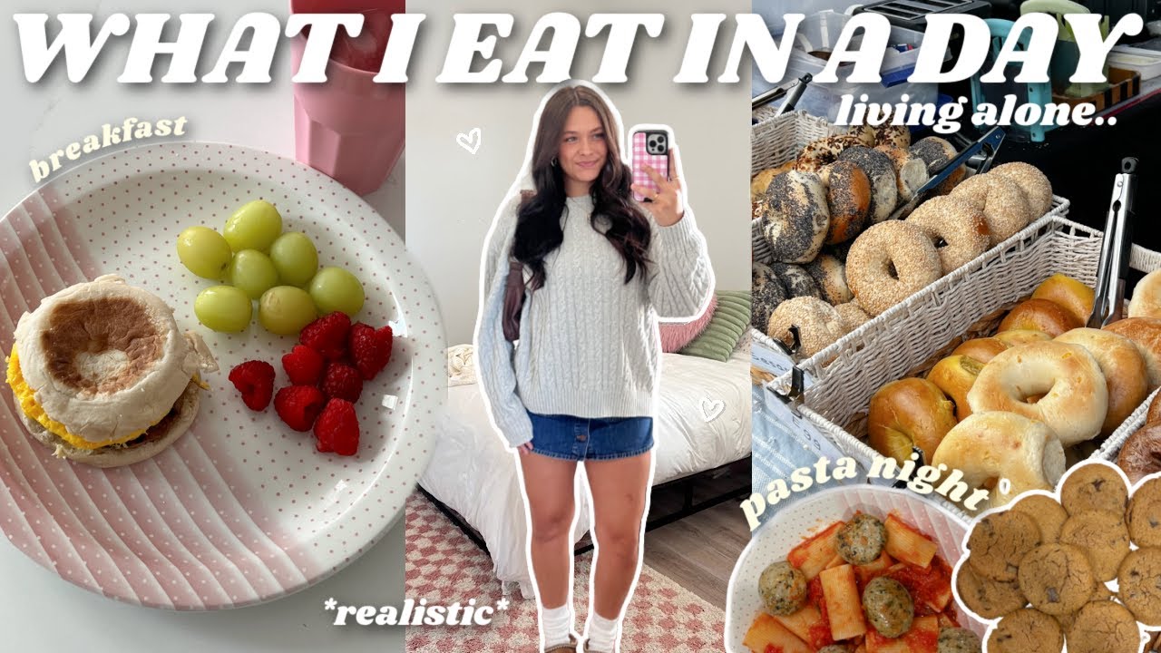 *REALISTIC*  WHAT I EAT IN A DAY as a 21 yr old living alone