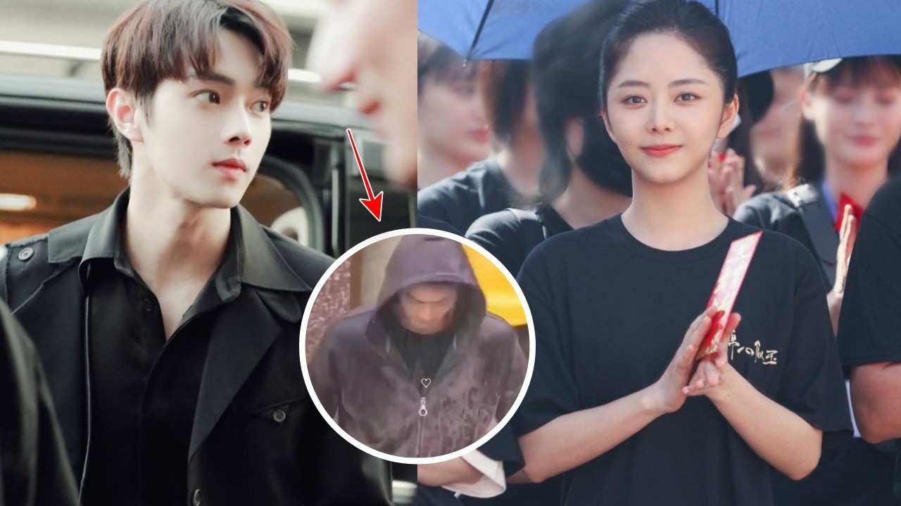 Сюй Кай поехал за Тан Сонъюнь на съемочную площадку под дождем, и Тан Сонъюнь поскользнулась.