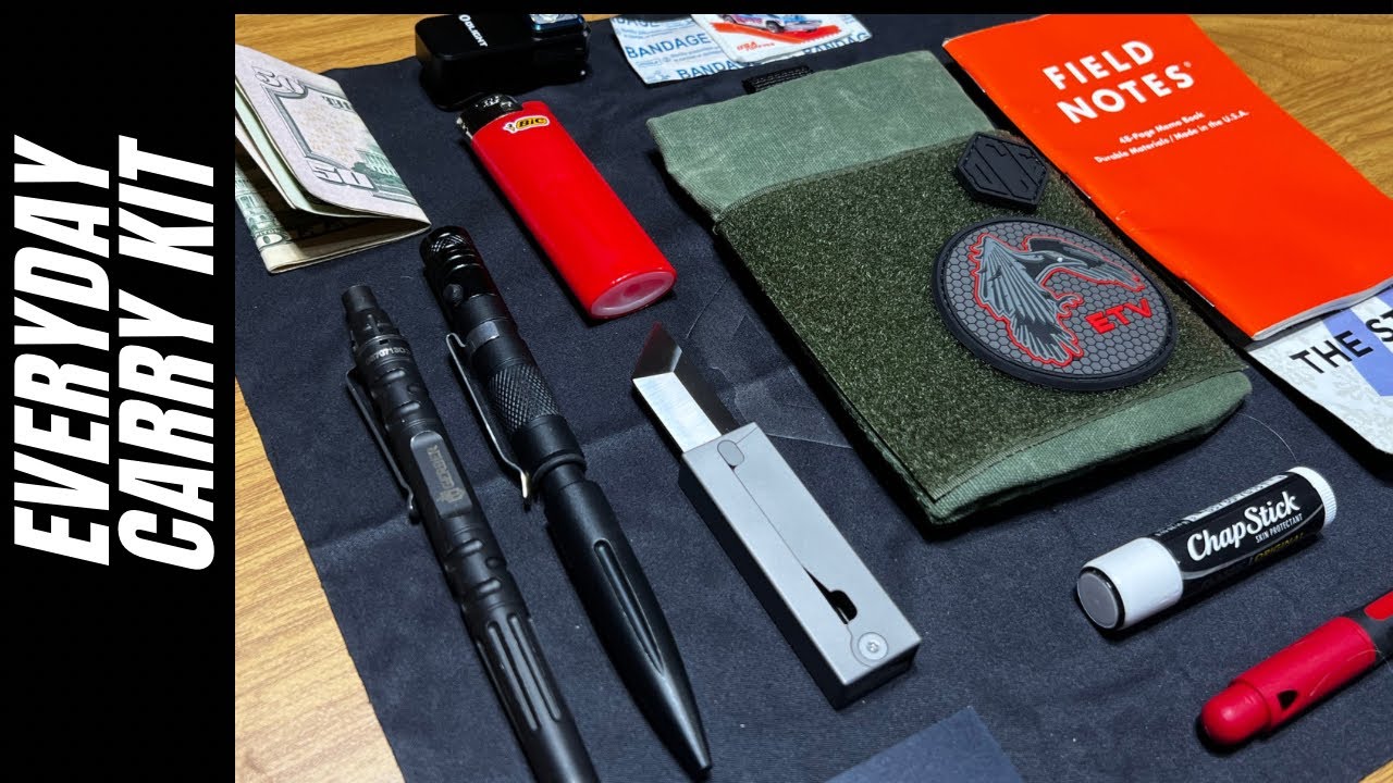 EDC Set-up: Daily Carry Co. Pouch, Gravity Knife, Tactical Pen, Olight, Field Notes #edc #edcgear