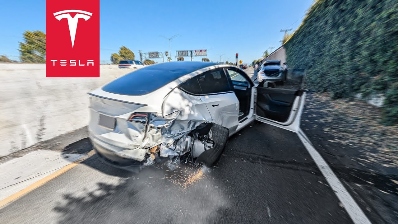 ROAD RAGER ATTACKS SELF DRIVING TESLA
