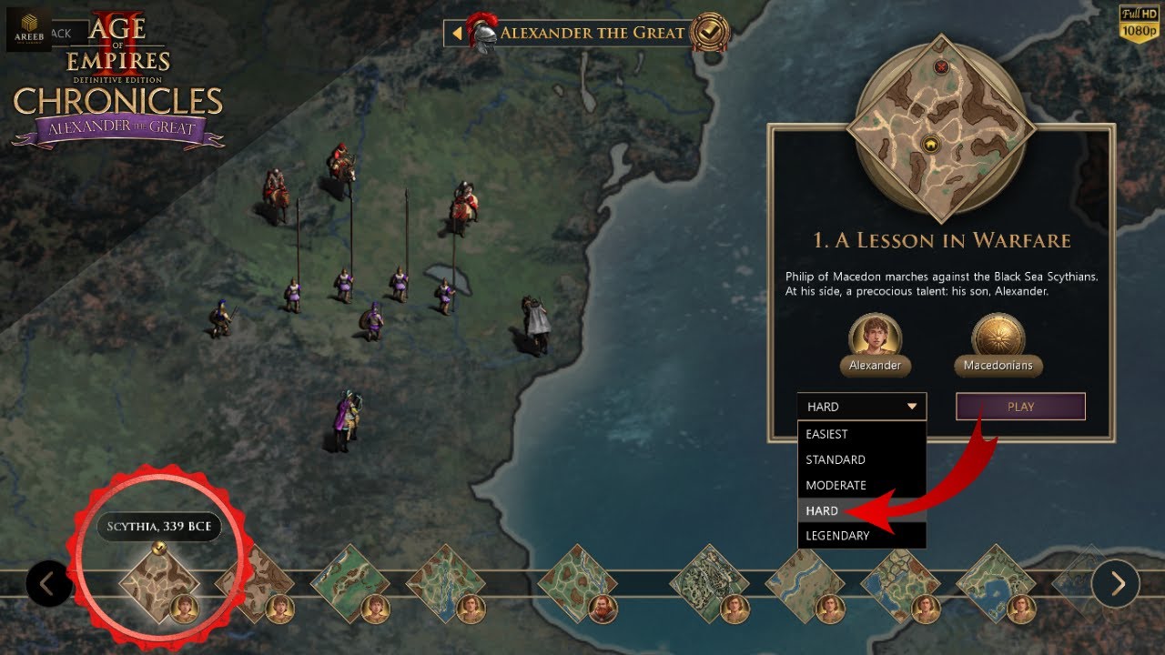 Age of Empires 2 – Alexander the Great Mission 1: A Lesson in Warfare | Hard Walkthrough
