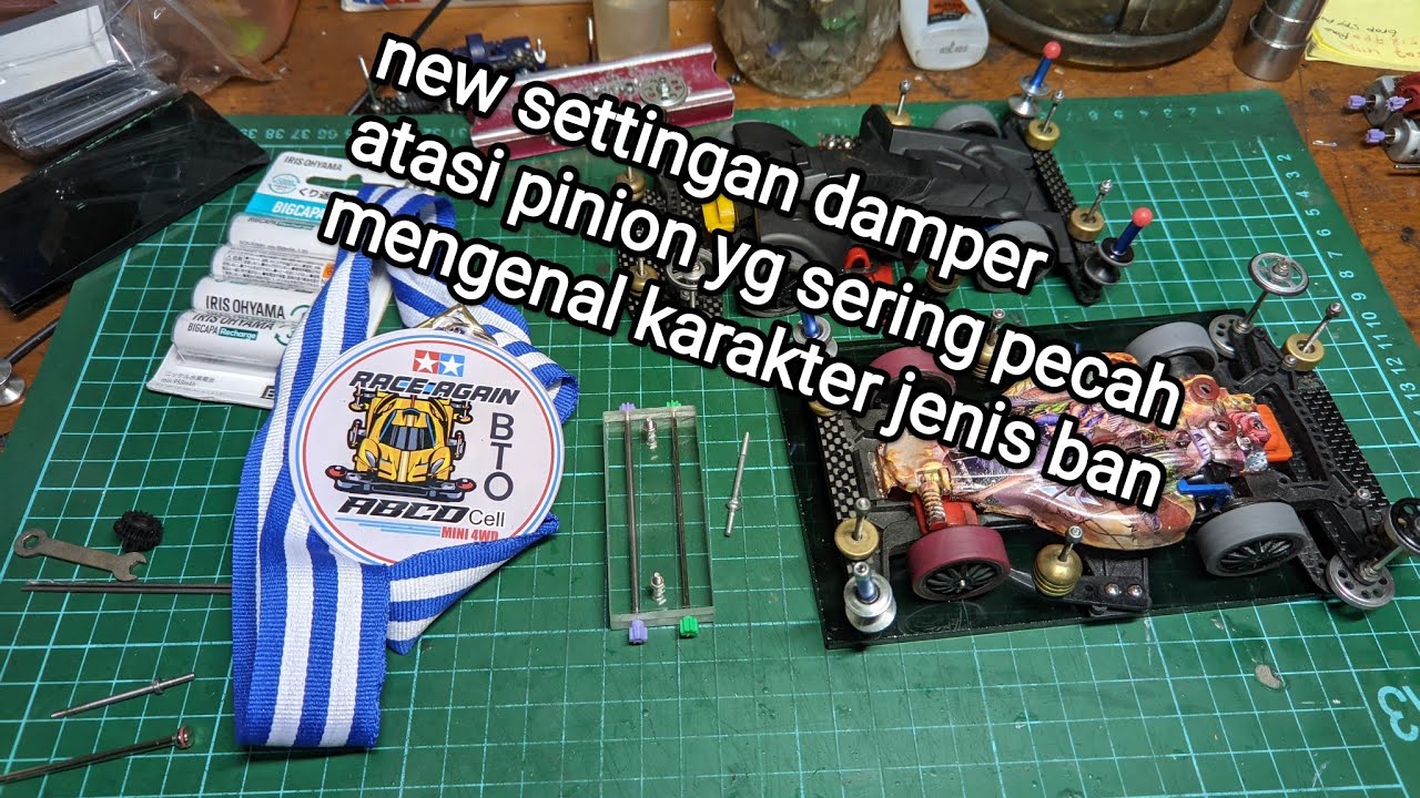cara atasi gear pinion tamiya agar minim pecah,belajar jenis dan karakter ban loss damper syle bmax