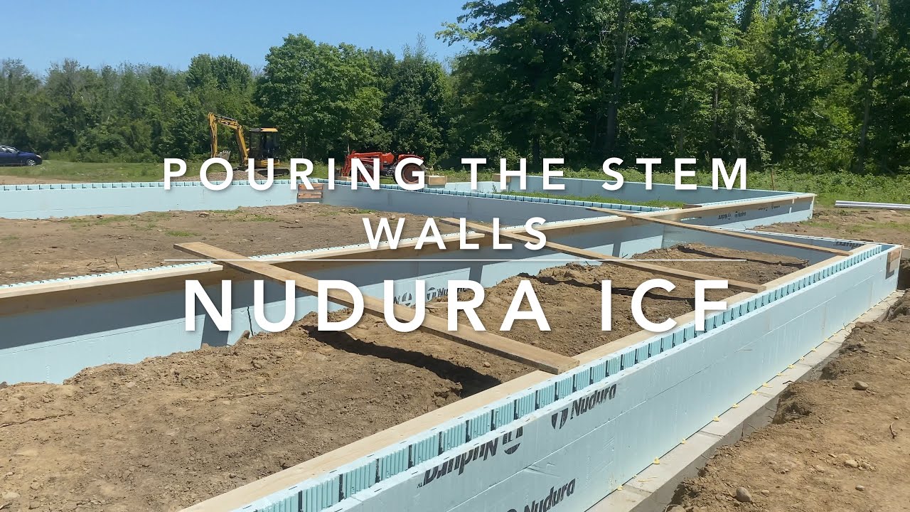 Stem wall pour for Nudura ICF frost protected foundation