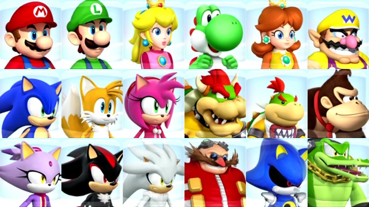 Mario and Sonic at the Sochi 2014 Olympic Winter Games - All Characters