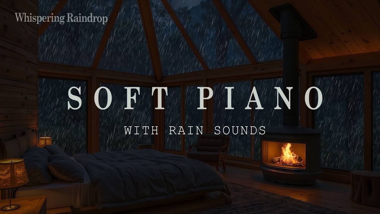 Peaceful Piano Music + Rainfall in the Bedroom 🌧️ Fall Into Sleep, Stress Relief, Meditation