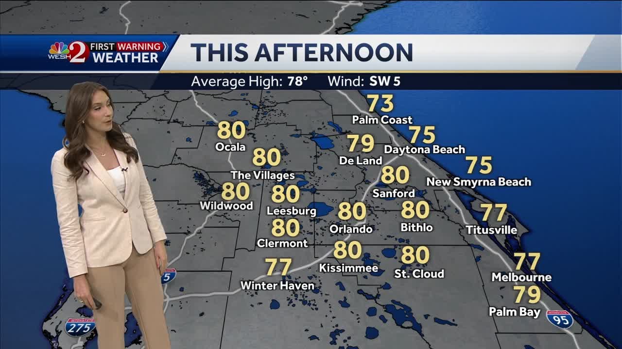 Highs will reach the 80s Wednesday in the Orlando area | March 12 forecast