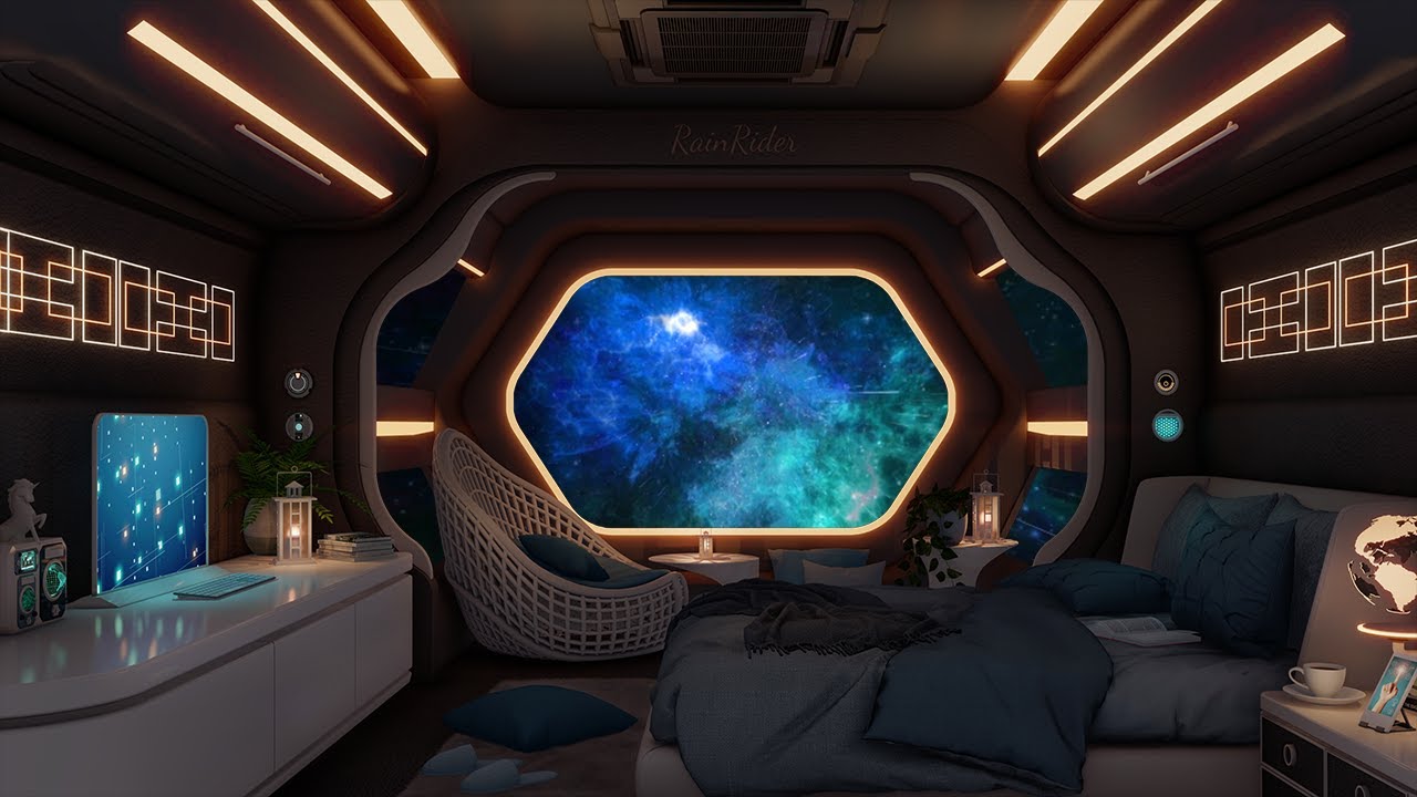 Starship Sleeping Quarters 🛸 Relaxing 10H Space Travel | Spaceship Ambience, Deep Bass For Sleep