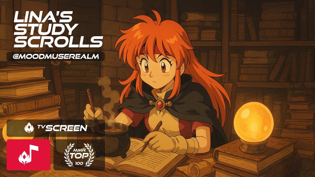 Lina's Study Scrolls (J-Pop Ver.) | 1h Fantasy Anthem | (Slayers Next-Inspired OST) | MoodMuseRealm