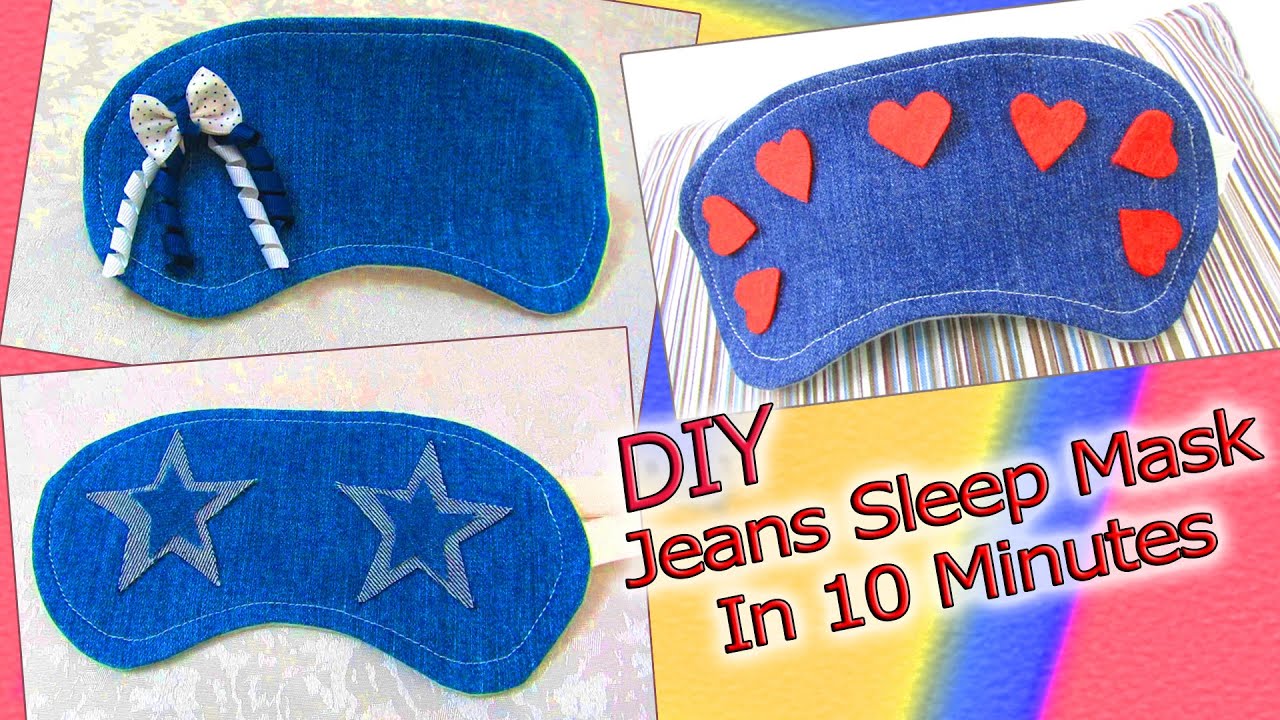 DIY Sleep Mask From Old Jeans In 10 Minutes - How To Make Eye Mask for Sleeping Blocking Lights