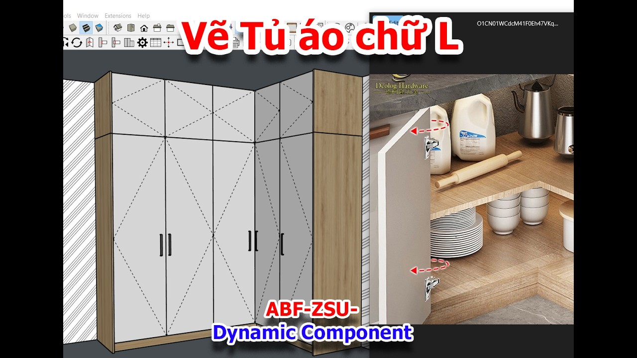 Vẽ Tủ Áo Chữ L | ABF- ZSU-Dynamic Component #dckhoale