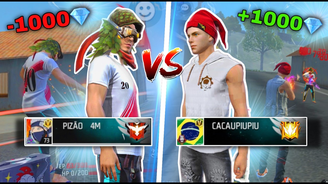 CADA KILL 1000 DIAMANTES COM CACAU PIUPIU no FREE FIRE.