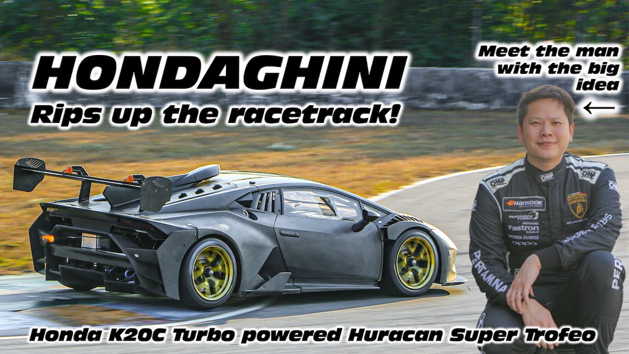 HONDAGHINI Rips Up The Racetrack! Honda K20 Turbo Lamborghini Huracan Super Trofeo Track Test! EP3