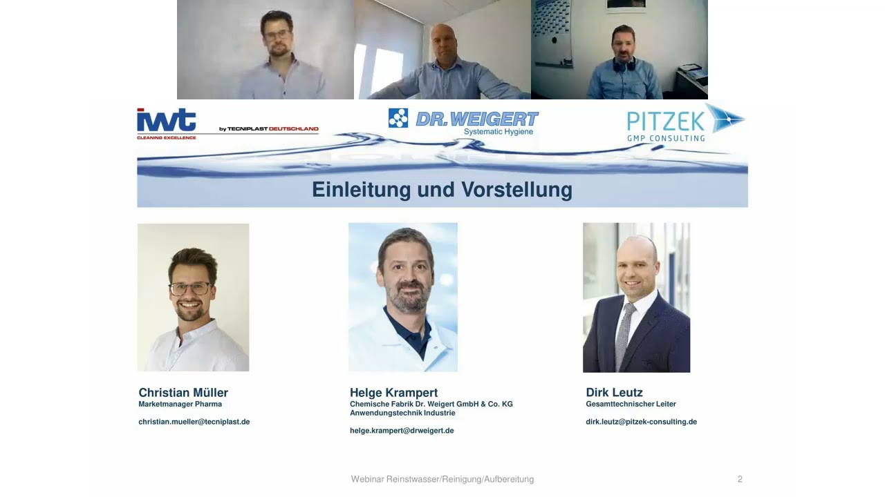 Webinar ,,Der Weg zur GMP-gerechten automatisierten Teileaufbereitung“ - Dr. Weigert