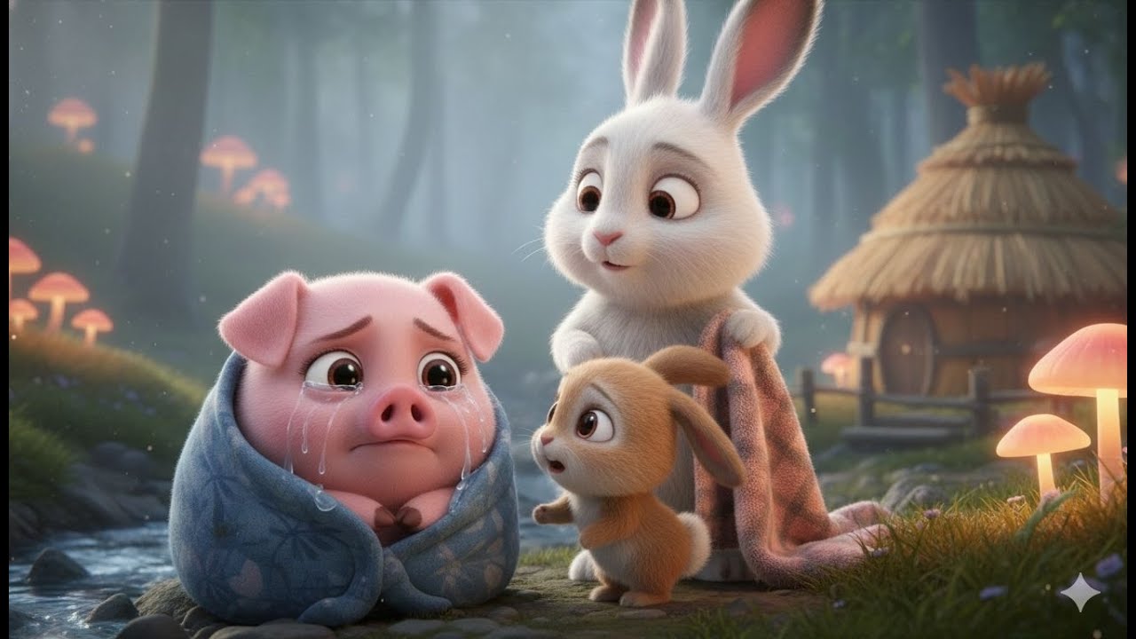 Baby Rabbit Saves a Sick Piglet 🐷💗 | Where Pi&Pong |