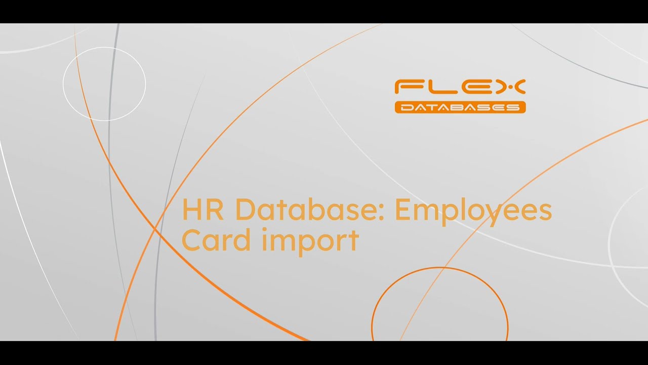 Flex Databases: HR Database Data import