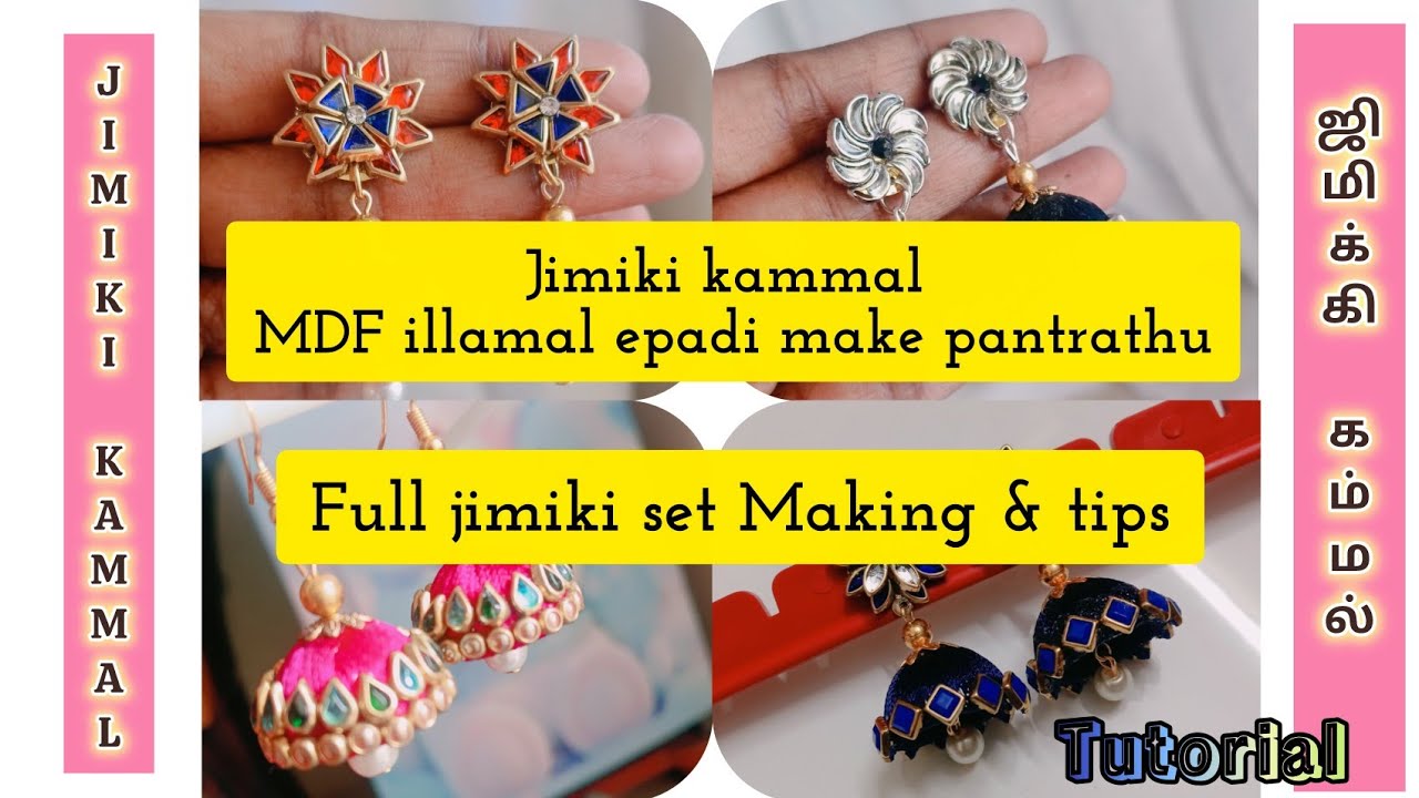 Oru full jimiki kammal ready pannalam/jimiki Earring making#diy #earrings #jimikicollection #explore