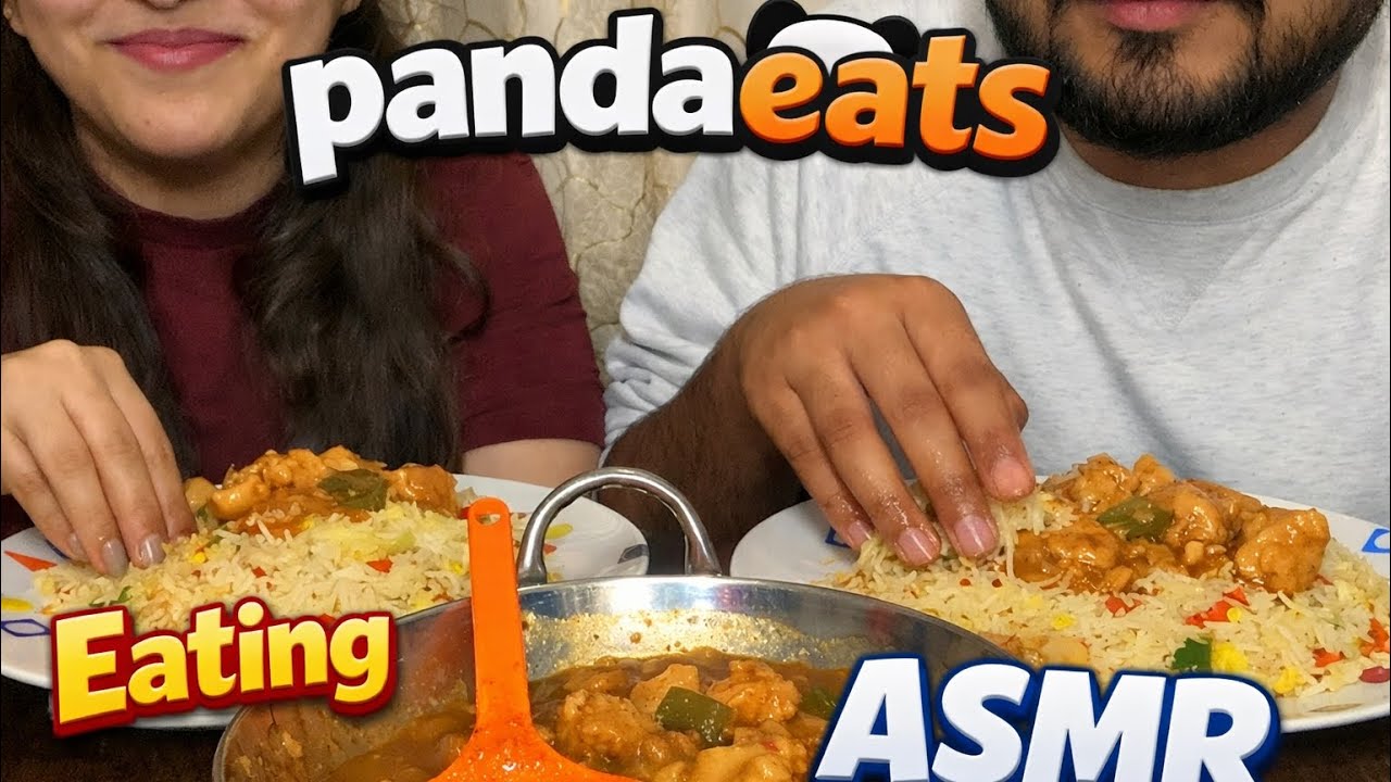 ASMR EATING “CHINESE FOOD”EGG FRIED RICE,MANCHORIAN & COLD DRINK. 