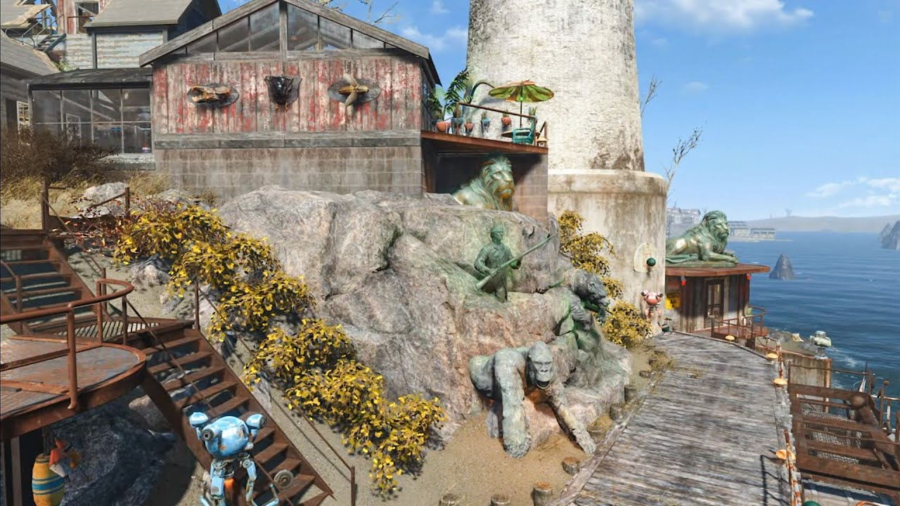 Fallout 4 - KINGSPORT LIGHTHOUSE 3.0 - Settlement build tour - NO MODS