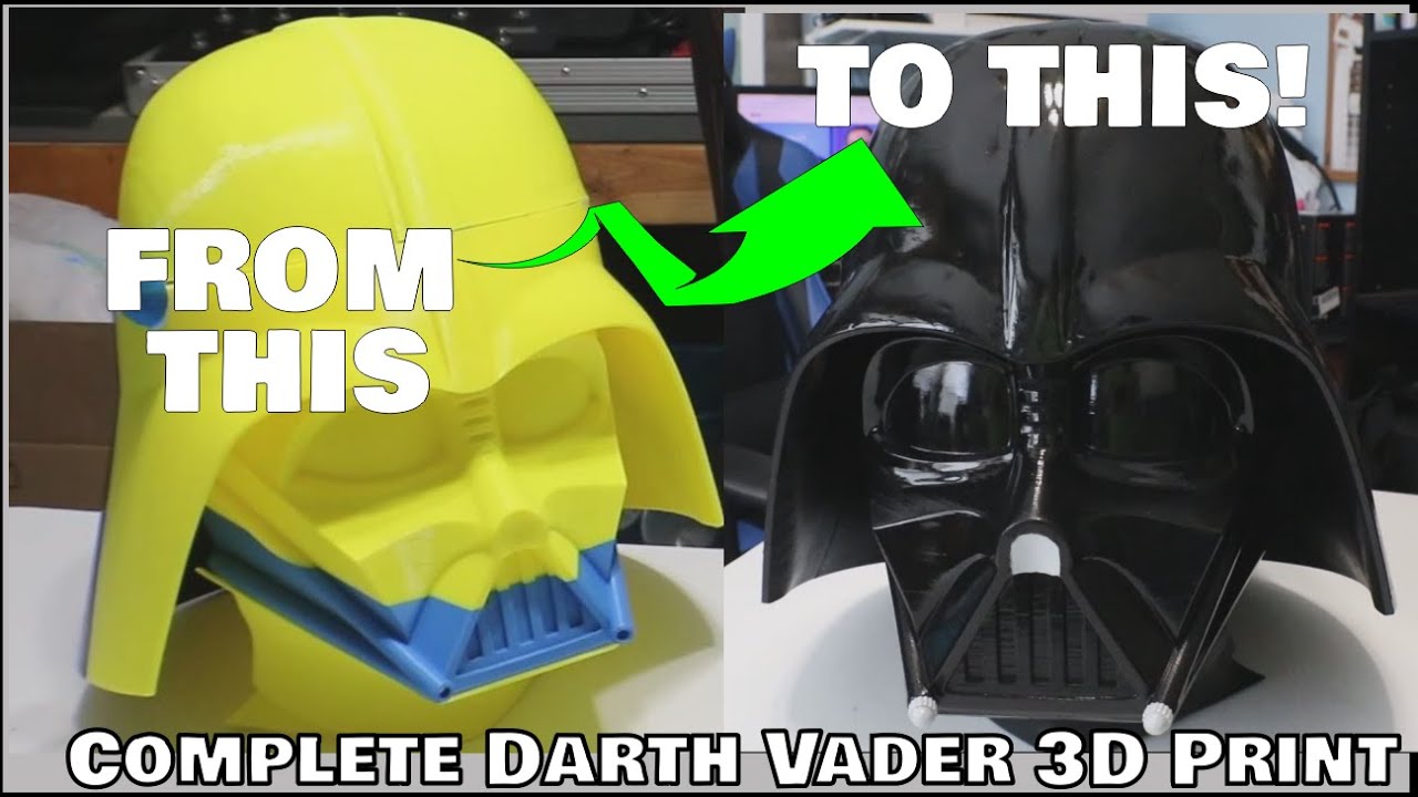 Darth Vader 3D Printed Complete Helmet Build - From 3D Printing To Finish Painted Piece