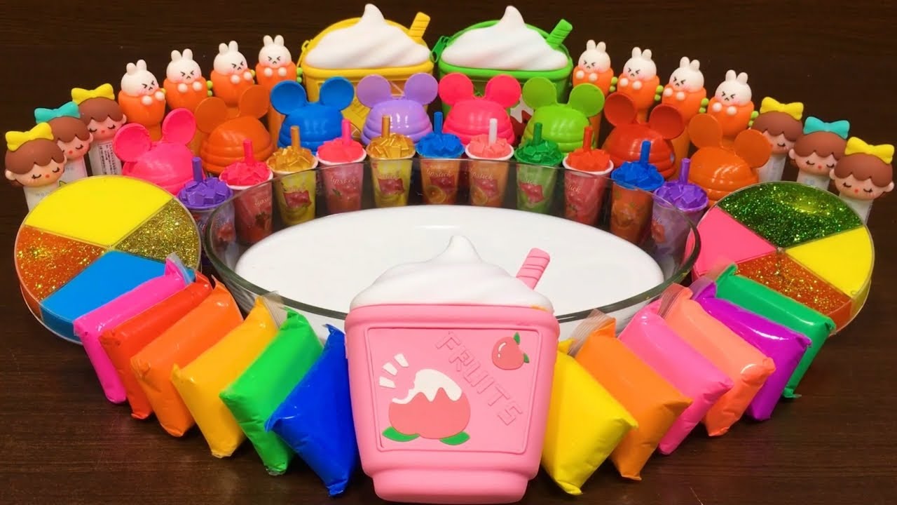 LIVE: Slime Mixing Rainbow Makeup & Clay Into Glossy Slime ASMR #215