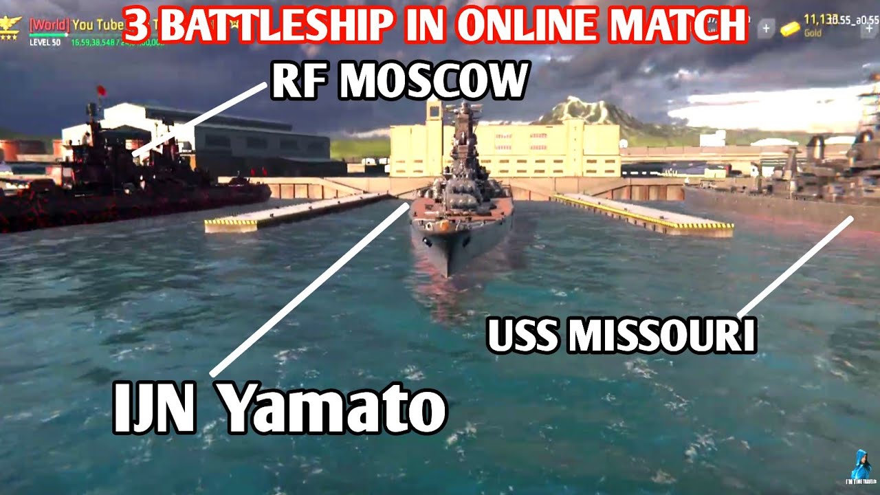 Modern Warships: IJN Yamato, USS Missouri, RF Moscow In Action