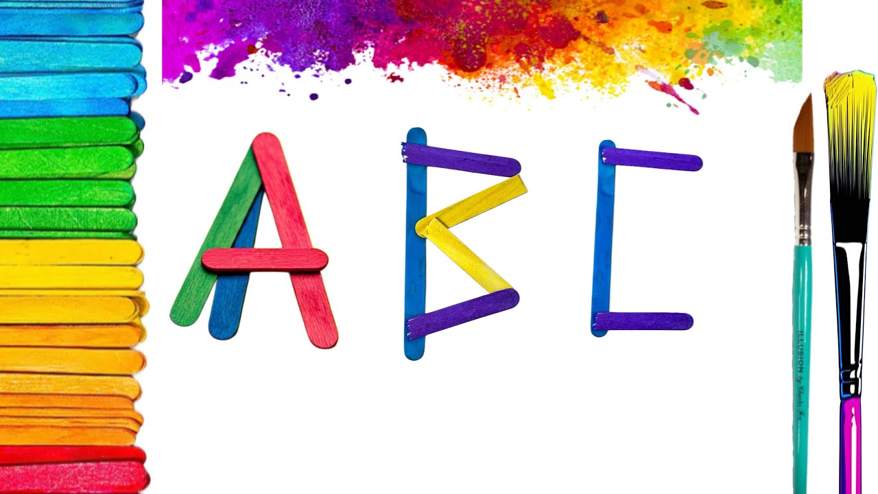 ABC Letter Making with Colorful Popsicle Sticks | Fun Alphabet Craft for Kids |