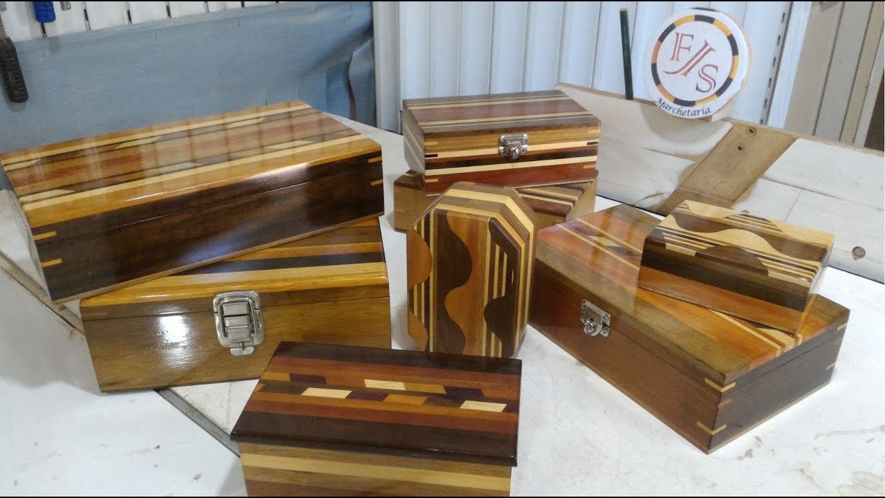 Marchetaria- Caixas de madeira, relógios e porta Jóias (Wooden boxes for watches and jewel cases)