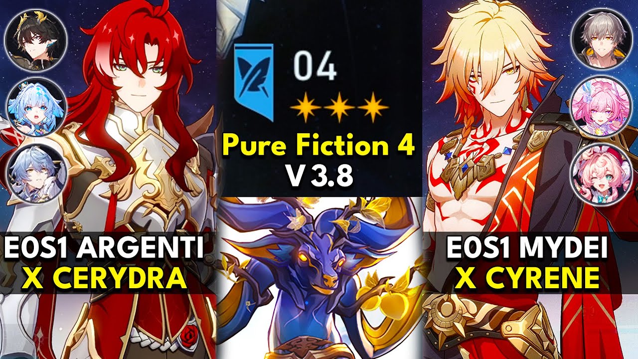 E0S1 Argenti x Cerydra & E0S1 Mydei x Cyrene | Pure Fiction Floor 4 3 Stars | Honkai: Star Rail 3.8