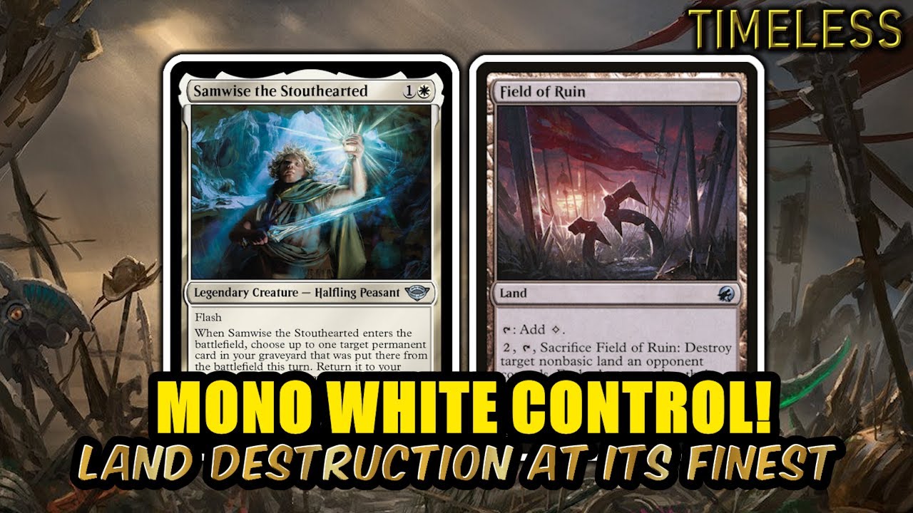 Land Destruction At Its Finest! Mono White Control! | Timeless BO3 Ranked | MTG Arena