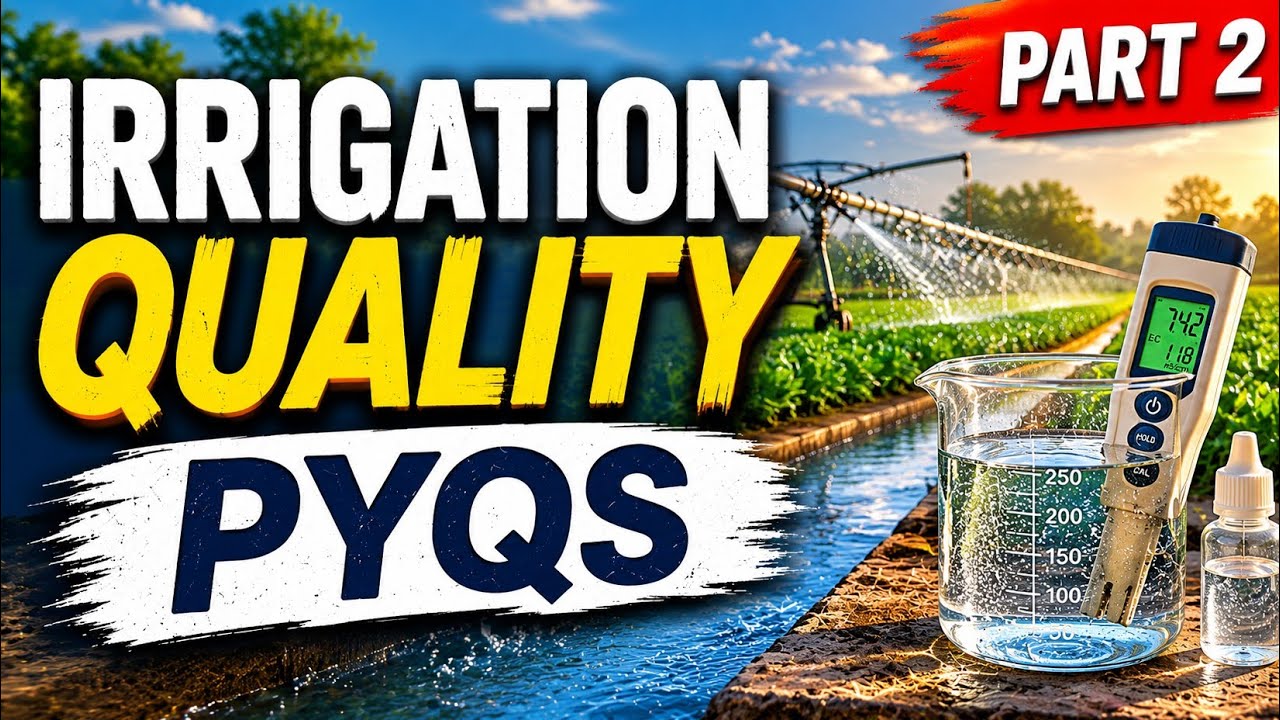 Irrigation Quality PYQs Part 2 | Previous Year Questions for Agriculture Exams