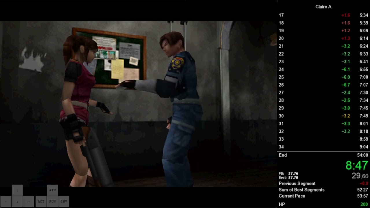 Resident Evil 2 (1998) SPEEDRUN. Claire A Any% - PC- 53m 50s